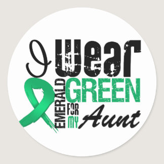 Liver Cancer I Wear Emerald Green For My Aunt Classic Round Sticker