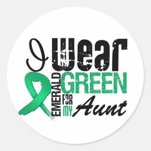 Liver Cancer I Wear Emerald Green For My Aunt Classic Round Sticker