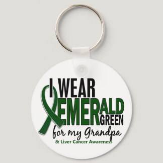 Liver Cancer I Wear Emerald Green For My Grandpa 1 Keychain