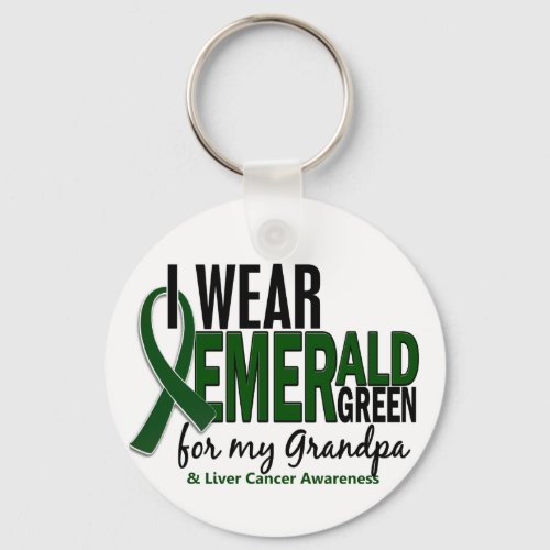 Liver Cancer I Wear Emerald Green For My Grandpa 1 Keychain