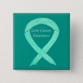 Liver Cancer Jade Awareness Ribbon Art Pin