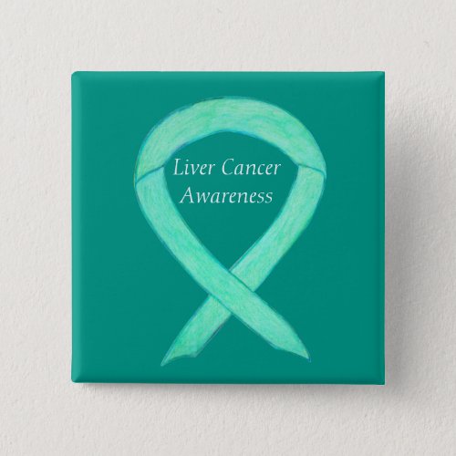 Liver Cancer Jade Awareness Ribbon Art Pin