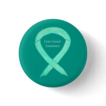 Liver Cancer Jade Awareness Ribbon Custom Art Pin