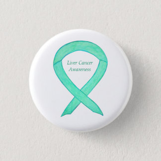 Liver Cancer Jade Awareness Ribbon Custom Art Pin