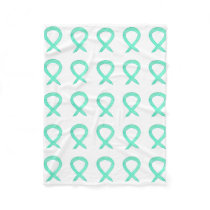 Liver Cancer Jade Awareness Ribbon Fleece Blankets