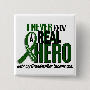 Liver Cancer NEVER KNEW A HERO 2 Grandmother Pinback Button