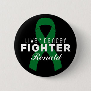 Liver Cancer Ribbon Black Button