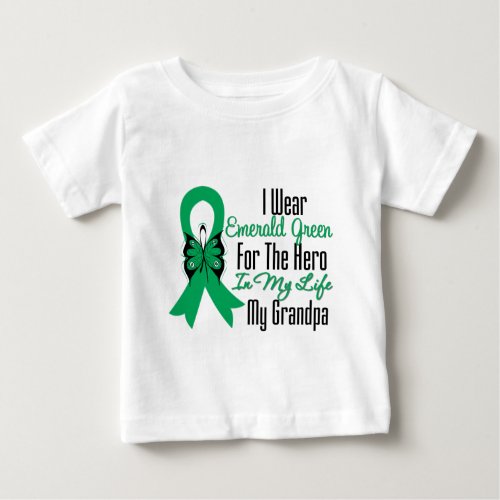 Liver Cancer Ribbon Hero My Grandpa Baby T_Shirt