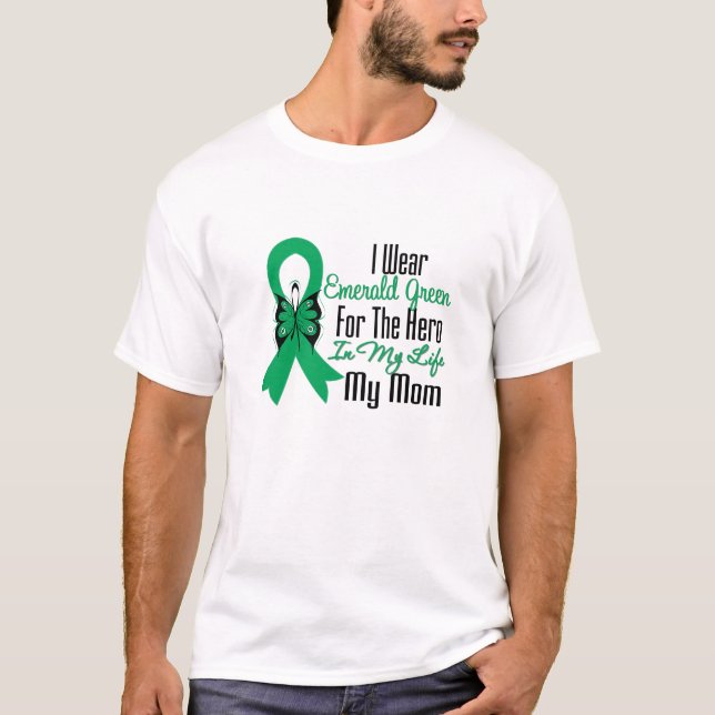 Liver Cancer Ribbon Hero My Mom T-Shirt (Front)