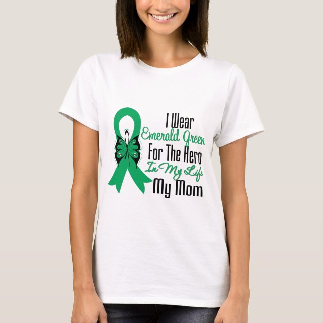 Liver Cancer Ribbon Hero My Mom T-Shirt (Front)
