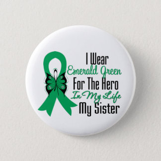 Liver Cancer Ribbon Hero My Sister Pinback Button