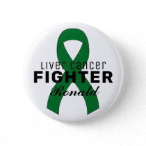 Liver Cancer Ribbon White Button