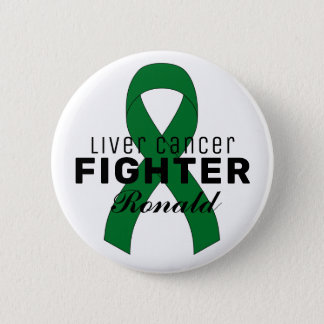 Liver Cancer Ribbon White Button