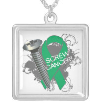 Liver Cancer - Screw Cancer Silver Plated Necklace