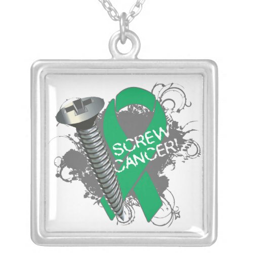 Liver Cancer _ Screw Cancer Silver Plated Necklace