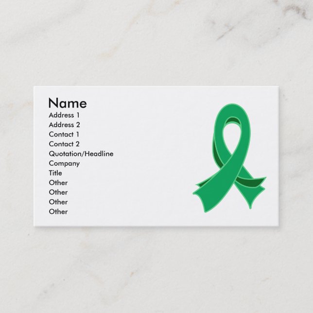 Liver Cancer Stylish Ribbon Business Card (Front)