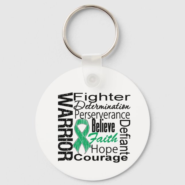 Liver Cancer Warrior Collage Keychain (Front)