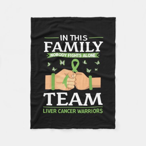 Liver Cancer Warriors Nobody Fights Alone Yellow Fleece Blanket