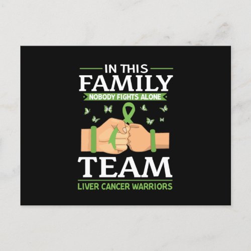 Liver Cancer Warriors Nobody Fights Alone Yellow Invitation Postcard