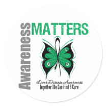 Liver Disease Awareness Matters Classic Round Sticker
