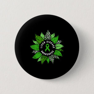 Liver Disease Awareness Month Flower Liver Disease Button