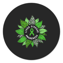 Liver Disease Awareness Month Flower Liver Disease Classic Round Sticker