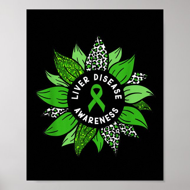 Liver Disease Awareness Month Flower Liver Disease Poster (Front)