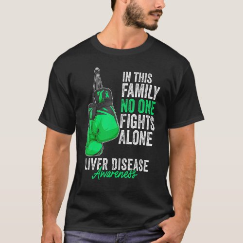 Liver Disease Awareness Month Gloves Green Ribbon T_Shirt