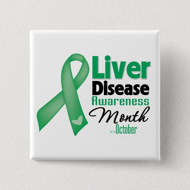 Liver Disease Awareness Month Pinback Button (Front)