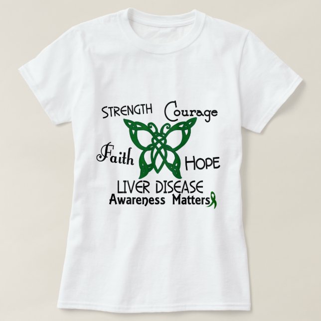 Liver Disease Celtic Butterfly 3 T-Shirt (Design Front)