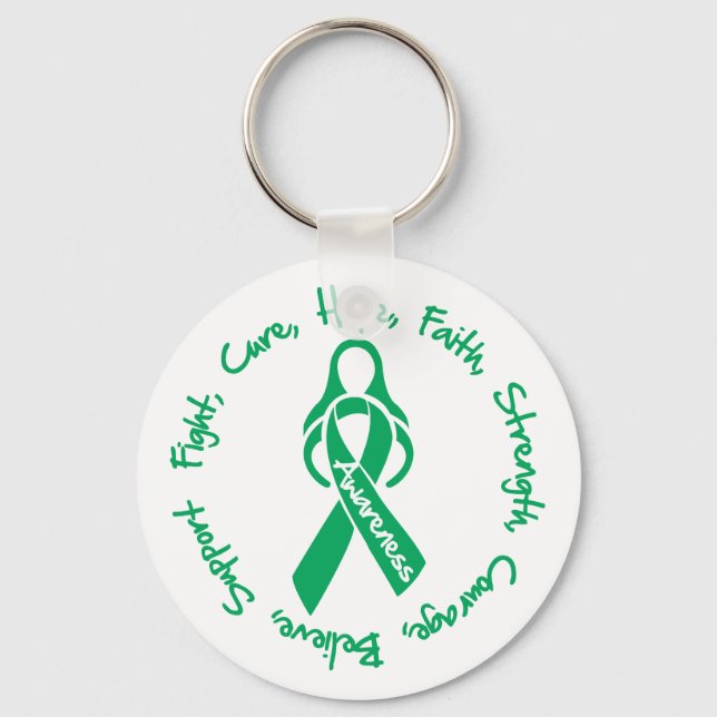 Liver Disease Fight Cure Hope Logo Keychain (Front)