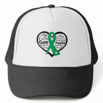 Liver Disease Heart Ribbon Collage Trucker Hat