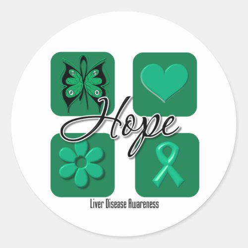 Liver Disease Hope Love Inspire Awareness Classic Round Sticker