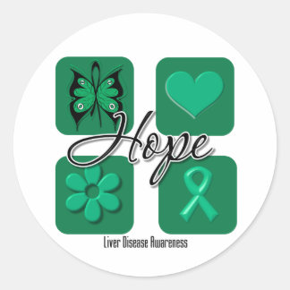 Liver Disease Hope Love Inspire Awareness Classic Round Sticker