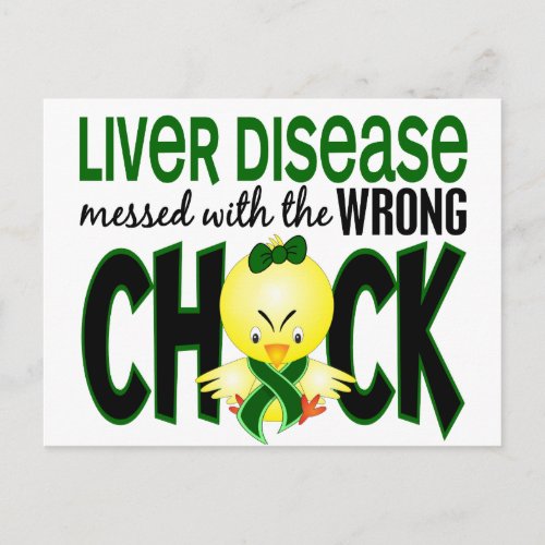 Liver Disease Messed With The Wrong Chick Postcard