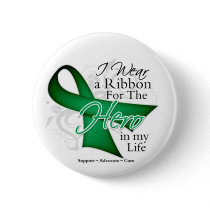 Liver Disease Ribbon Hero in My Life Pinback Button