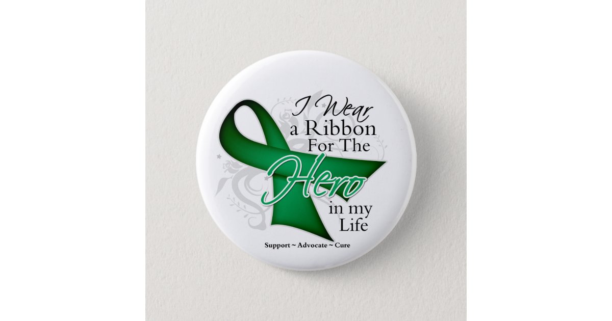 Emerald Green Ribbon for Liver Cancer Awareness Retractable Badge