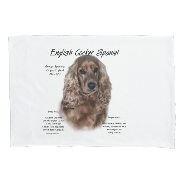 Liver English Cocker Spaniel History  Pillow Case (Front-Left)