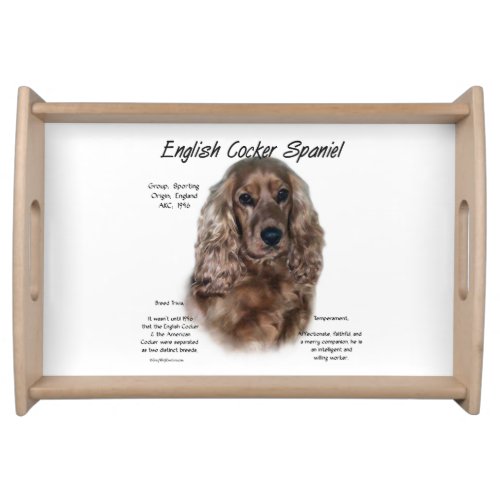 Liver English Cocker Spaniel History  Serving Tray