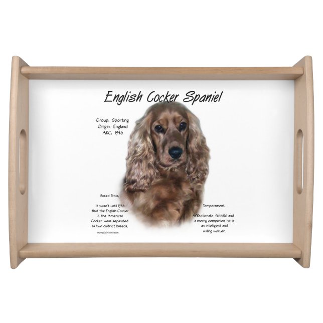 Liver English Cocker Spaniel History  Serving Tray (Front)