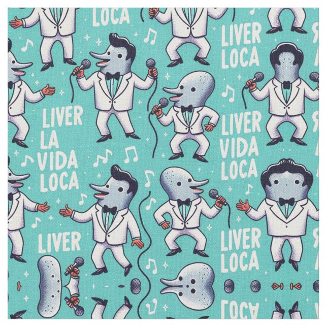 Liver La Vida Loca Fabric (Close Up)
