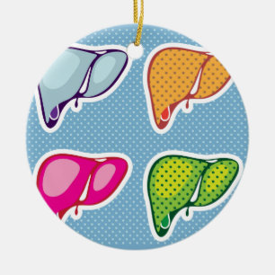 Liver Pop Art Ceramic Ornament