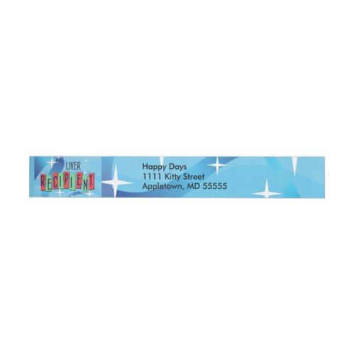 Liver Recipient Green Red Blue Wrap Around Address Label