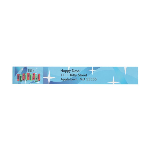 Liver Recipient, Green, Red, Blue Wrap Around Address Label (Individual)