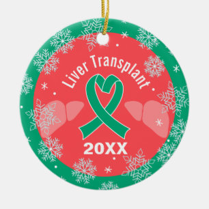 Liver Transplant Recipient Holiday Custom  Ceramic Ceramic Ornament