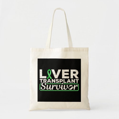 Liver Transplant Survivor Green Ribbon Tote Bag