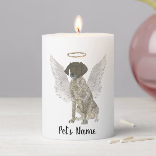 Liver  White German Shorthaired Pointer Sympathy Pillar Candle