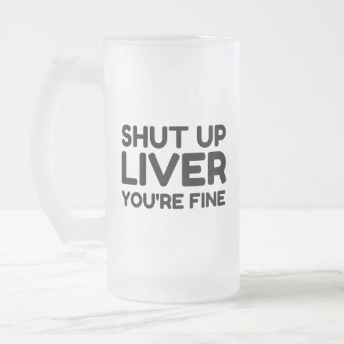 LIVER YOURE FINE FROSTED GLASS BEER MUG