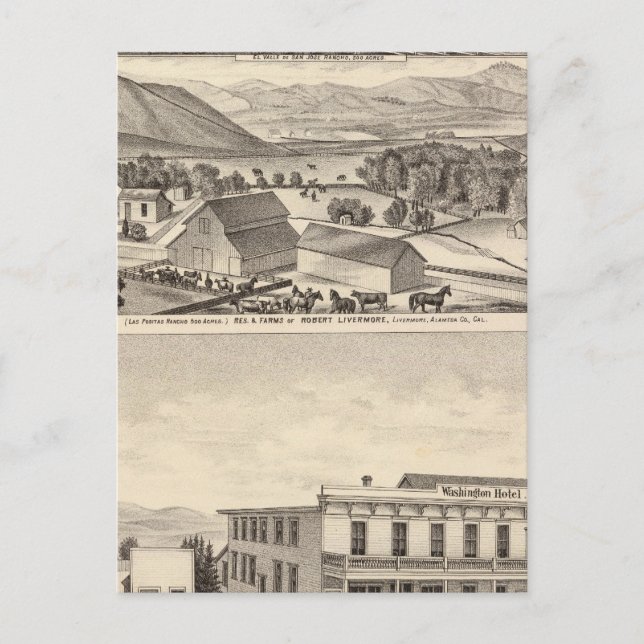 Livermore, Bardellini residences, farms, hotel Postcard (Front)