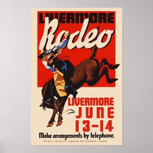 Livermore Rodeo USA Vintage Poster 1933